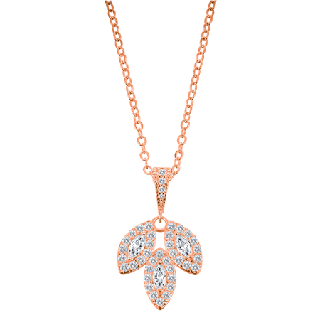 Naszyjnik ślubny różowe złoto, rose gold z cyrkonią sześcienną, ESTRELLA
