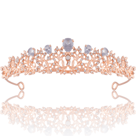 Tiara Ślubna z Cyrkoniami różowe złoto,  rose gold, diadem, korona