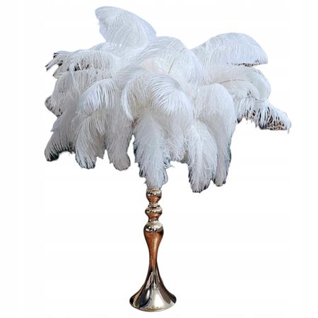 Luxury Dekoracyjne Białe Strusie Pióra, Pióro 50-55cm | Wesele, Gatsby