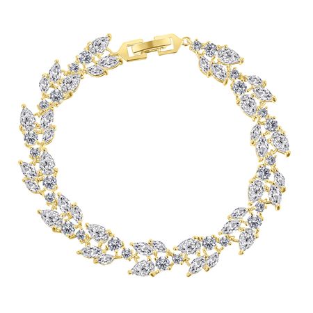 Złota bransoletka ślubna DUERO z cyrkoniami elegancka biżuteria panna młoda