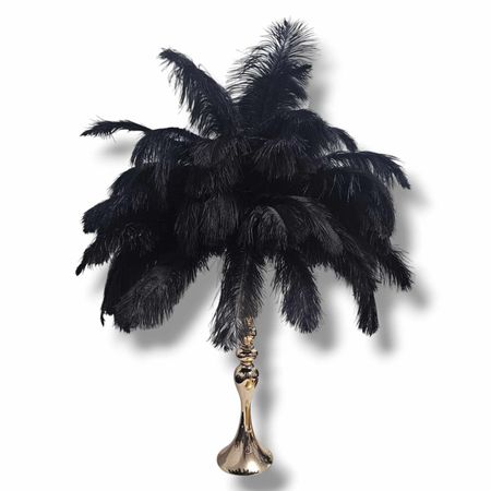 Luxury Dekoracyjne Czarne Strusie Pióra, Pióro 50-55cm | Wesele, Gatsby