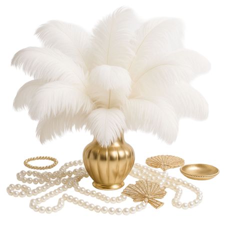 Białe Dekoracyjne Strusie Pióra pióro | 25-30 cm | Wesele, Wielki Gatsby