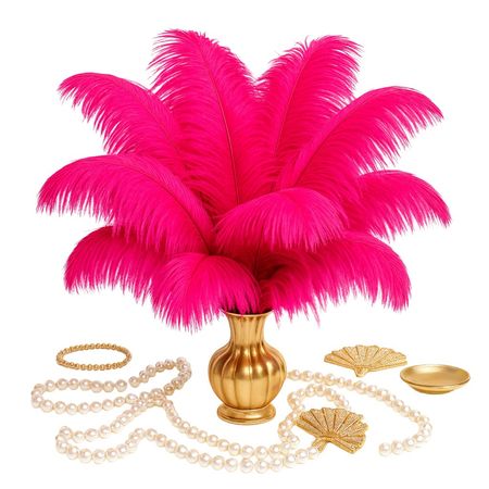 Strusie Pióra pióro, fuksjowe, różowe | 50-55 cm | Wesele, Wielki Gatsby