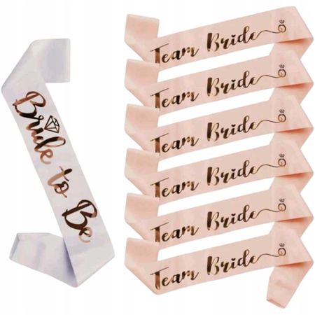 Szarfy Wieczór Panieński 7 szt. - różowe, rose gold, białe