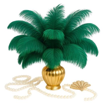 Dekoracyjne Strusie Pióra pióro 40-45 cm, butelkowa zieleń| Wesele, Gatsby