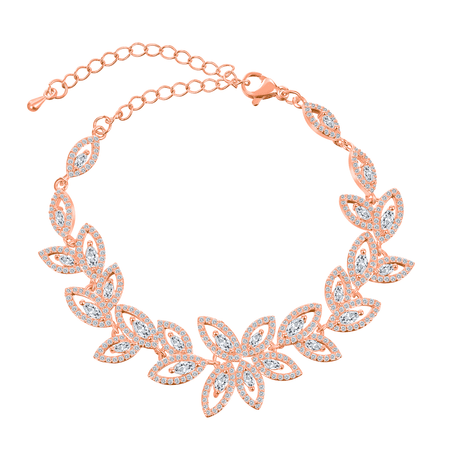 Bransoletka ślubna różowe złoto, rose gold, cyrkonia, ESTRELLA