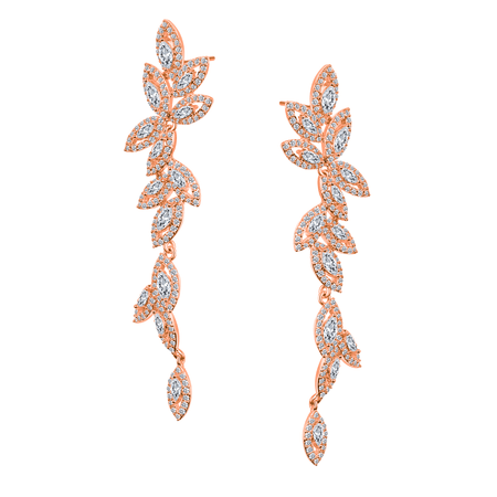 Kolczyki ślubne różowe złoto, rose gold, cyrkonia, ESTRELLA