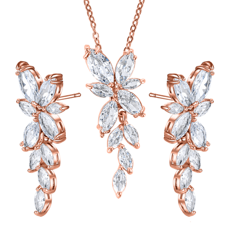 Komplet ślubny, Zestaw Biżuterii Ślubnej JIMENA rose gold, różowe złoto