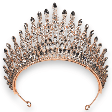 Barokowa tiara, diadem ślubny, korona, kolor różowe złoto, rose gold