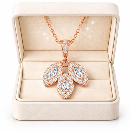 Naszyjnik ślubny ESTRELLA różowe złoto z cyrkonią – elegancka biżuteria dla panny młodej